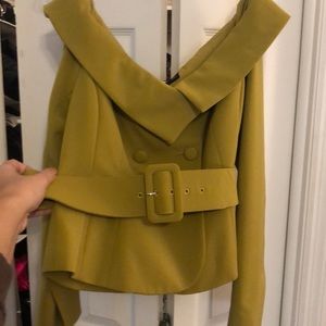 Double breasted off the shoulder top